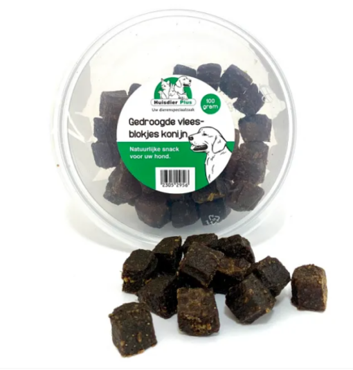 Gedroogd vlees konijn, hondensnacks voor alle type honden