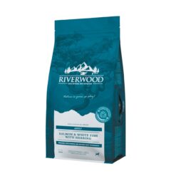 Riverwood Adult Zalm & Witvis met Haring ondersteunt huid en vacht, rijk aan omega-3 en meer dan 50% vis.