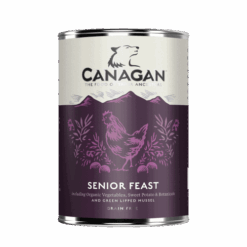Canagan Senior Feast is graanvrij natvoer met vlees, speciaal samengesteld voor oudere honden. Volledig, smakelijk en gezond.