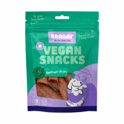Braaaf Vegan Snack Beetroot Stick is een 100% plantaardige kauwsnack zonder dierlijke eiwitten, ideaal voor honden met allergieën.