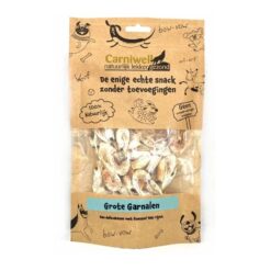 Carniwell grote garnalen zijn een natuurlijke, graanvrije hondensnack boordevol vitamines, laag in vet en perfect als gezonde beloning.