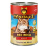 Wolfsblut Red Rock is graanvrij natvoer met kangoeroe en pompoen, ideaal voor volwassen honden met voedselallergieën.