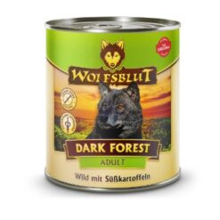 Wolfsblut Dark Forest natvoer met zoete aardappelen is graanvrij hondenvoer met wild en superfoods, geïnspireerd op het dieet van de wolf.