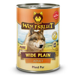 Wolfsblut Wide Plain Pure is natvoer met 100% paardenvlees als enige eiwitbron, ideaal voor honden met voedselallergieën.