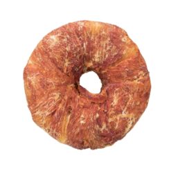 Donut met Eend 10cm is een glutenvrije kauwsnack van runderhuid met eendenvlees voor heerlijk en langdurig kauwplezier.