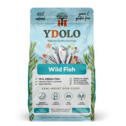 YDOLO Healthy and Pure Wild Fish is hypoallergeen semi-moist hondenvoer met 75% verse vis, voor optimale gezondheid en smaak