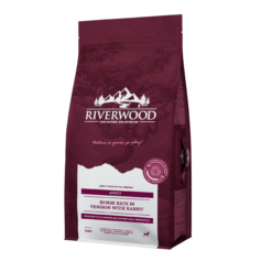 Riverwood Adult Paard & Hert met Konijn is hypoallergene, graanvrije hondenvoeding voor gevoelige honden.