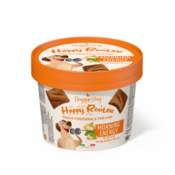 DoggyeBag Happy Routine Morning Energy Fagottini 150 gr met ginseng, Ginkgo biloba en taurine voor actieve momenten.